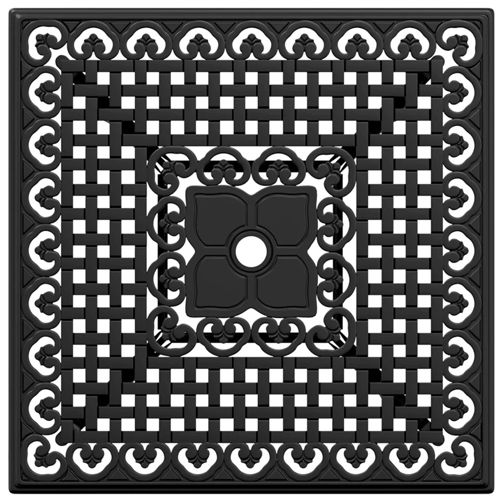 Tavolo da Giardino Nero 80x80x75 cm in Alluminio Pressofuso 4002812
