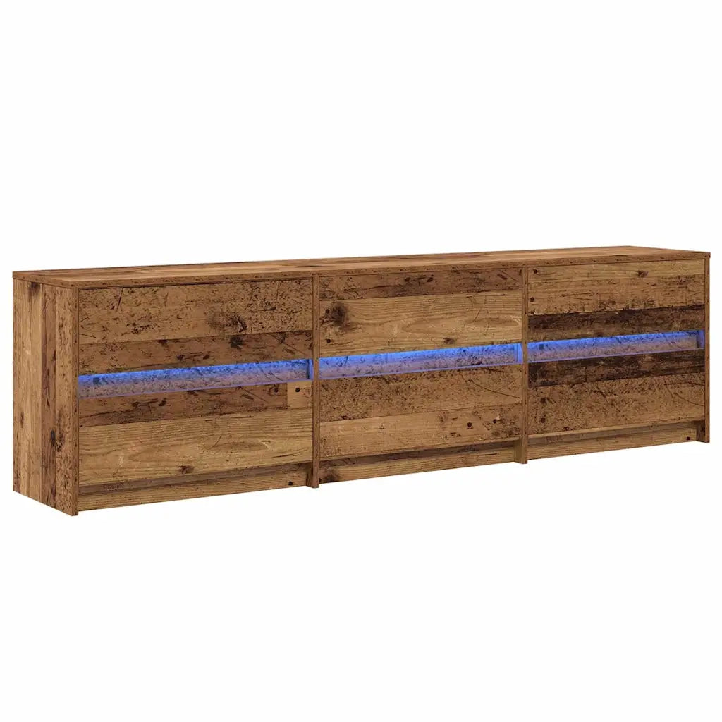 Mobile TV 2 pz-Set di 2 Credenza per TV Legno vecchio 180 x 34 x 50 cm Legno multistrato