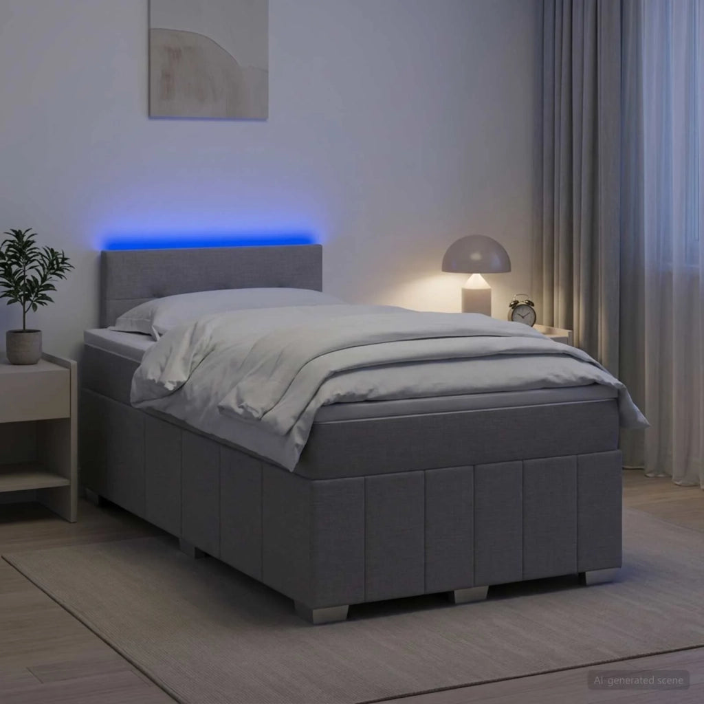 Letto box spring con materasso Grigio Chiaro 120 x 200 cm 3452649