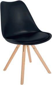 Sedia Sofia in plastica nero,natura (rotondo)