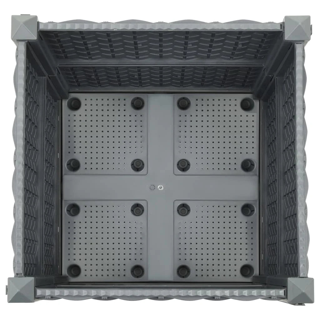 Fioriera rialzata per piante e fiori giardino 40 x 40 x 38 cm polipropilene grigio scuro 02_0000928