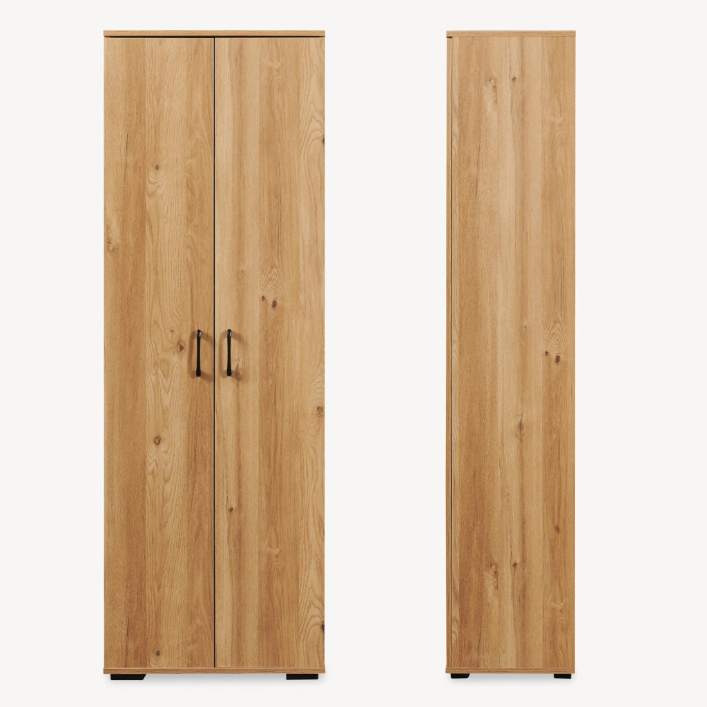 Armadio Multifunzionale Chalvefted a 2 Ante e 5 Ripiani 175x60x35 cm - Effetto Rovere [en.casa]
