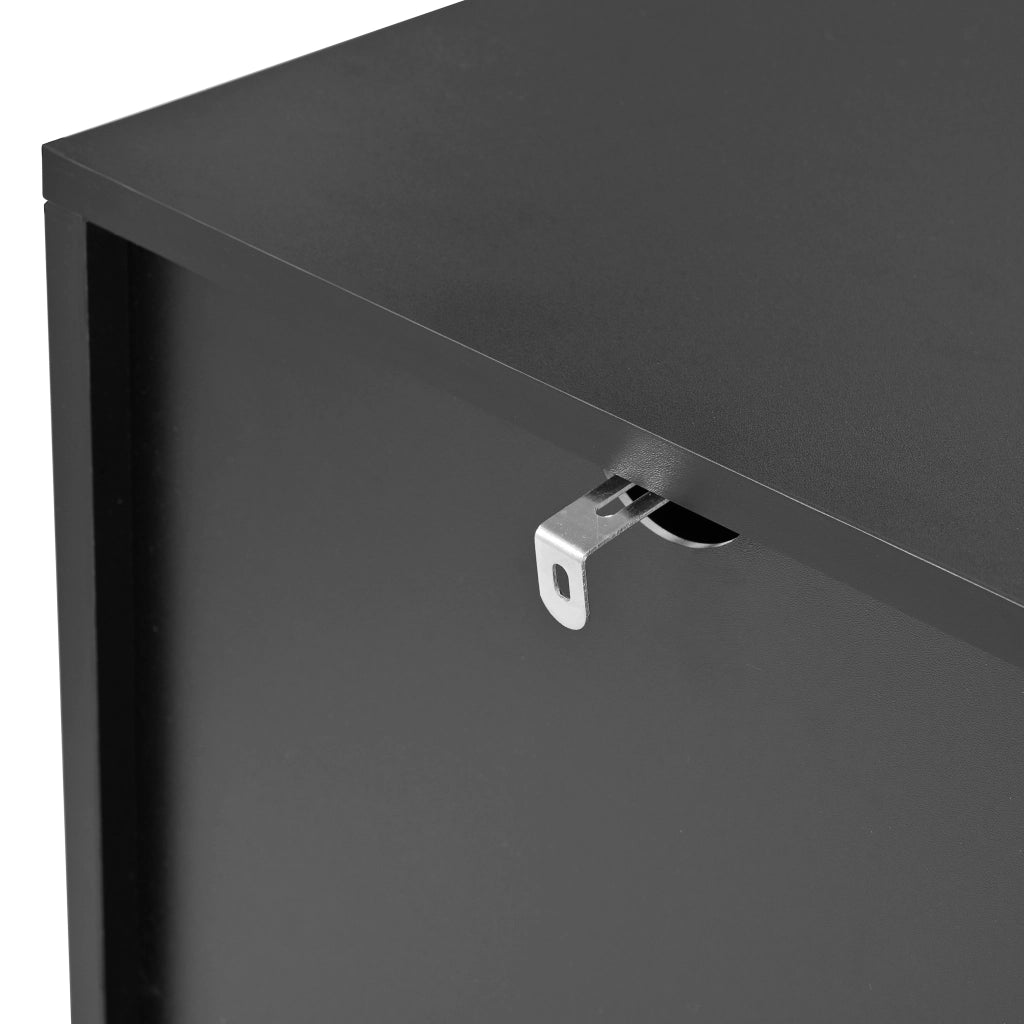 Credenza 150x40x80 cm con ripiano regolabile; gambe in metallo; nero e oro