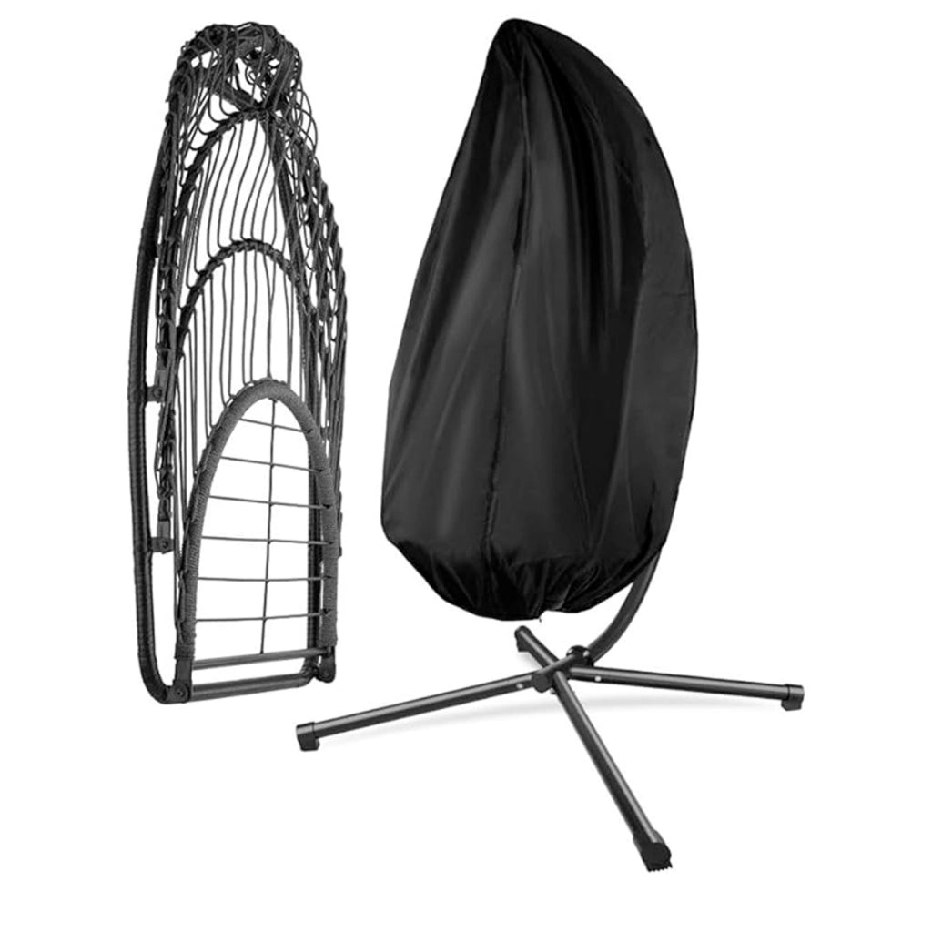 Sedia Pensile Da Giardino Con Telaio In Metallo E Seduta In Rattan Cuscino Morbido Poltrona Oscillante Per Relax Outdoor Su Balcone Terrazzo Portico E Veranda 107 x 98 x 202 Cm Grigio