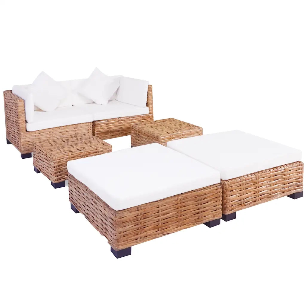 Set Divano 16 pz in Rattan Naturale cod mxl 34630