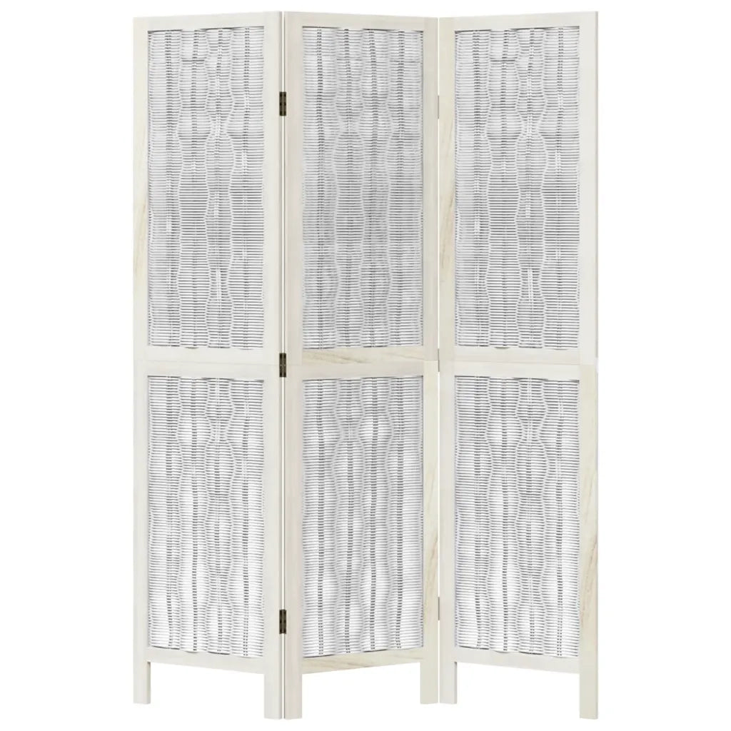 Divisorio Ambienti 3Pannelli Bianco Legno Massello di Paulownia 358669