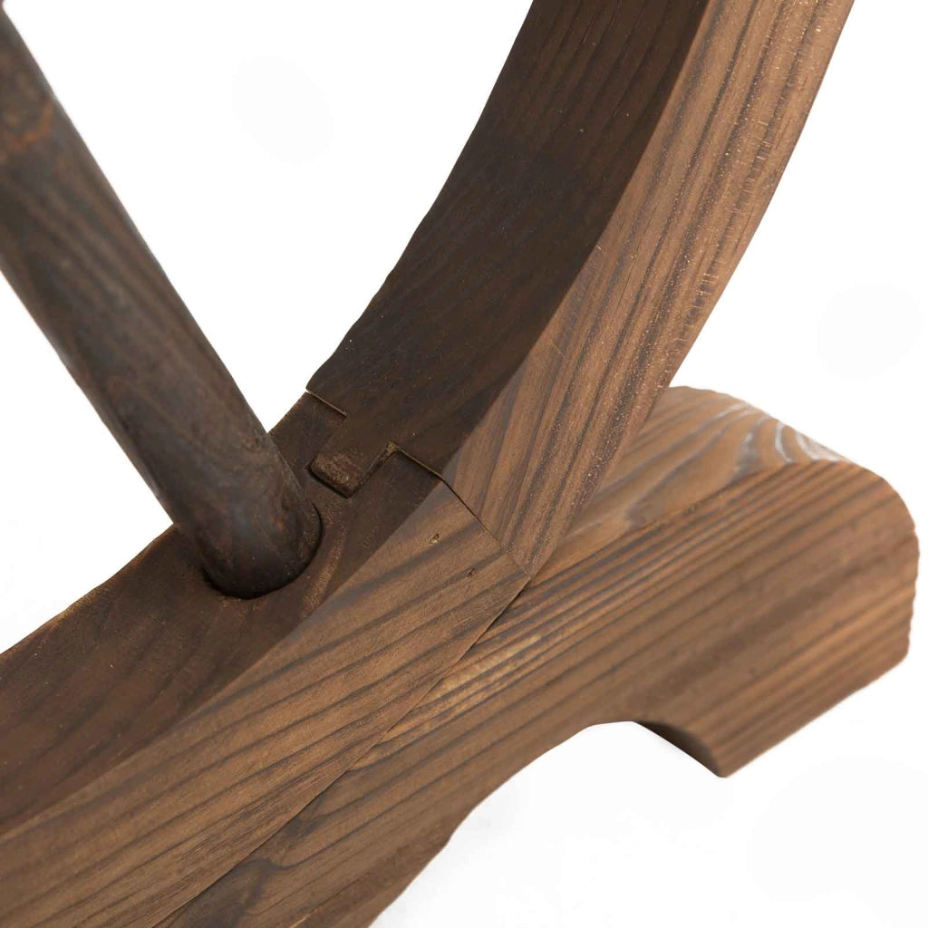 Tavolo Da Giardino Rustico In Legno Massello 110 X 60 X 65 Cm Naturale Per Esterni Con Ruote Decorative