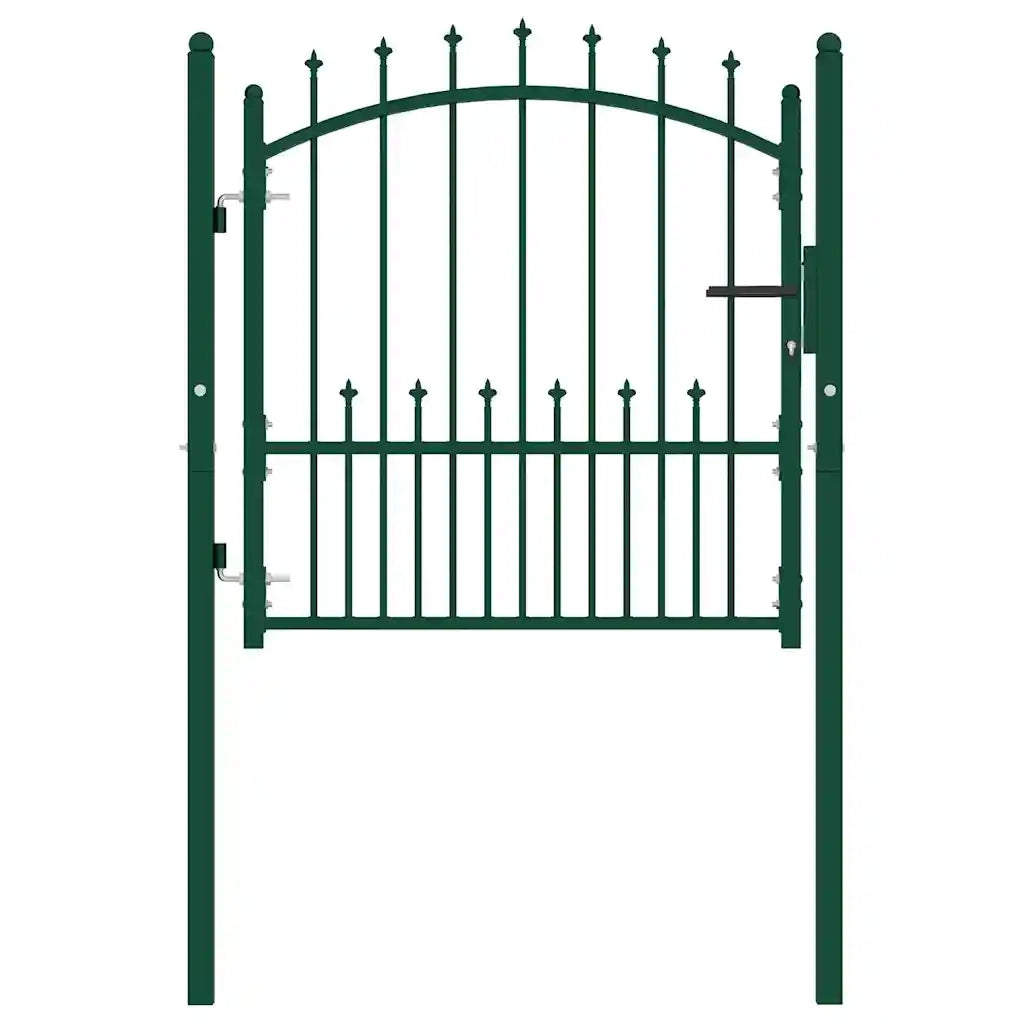 Cancello per recinzione EMMEN con punte in acciaio 104x97 cm verde CFW8713499