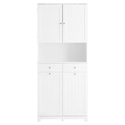 SoBuy Mobile Bagno Salvaspazio con 2 Cesti Portabiancheria e 2 Cassetti Colonna Bagno Stretta 78x38x181cm Armadietto con Ripiano Aperto e Vano per Famiglie e Piccoli Spazi BZR215-W