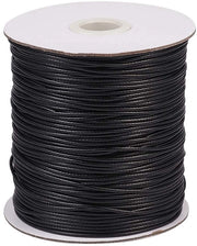 Corda in poliestere 0,5 mm - 200 Yards/rol - Nero - Impermeabile - Per gioielli - Ricamo - Resistente allo shock - Corda per gioielli