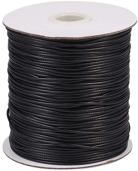 Corda in poliestere 0,5 mm - 200 Yards/rol - Nero - Impermeabile - Per gioielli - Ricamo - Resistente allo shock - Corda per gioielli