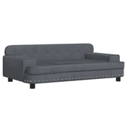 Cuccia per cani comoda cesta da divano scura 90 x 53 x 30 cm velluto grigio 02_0043189