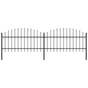 Recinzione da Giardino con Punta a Lancia in Acciaio 337x125 cm Nero 277722