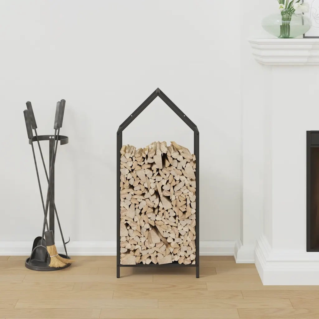 Rastrelliera per Legna da Ardere Nera 40x25x90 cm CFW2533073