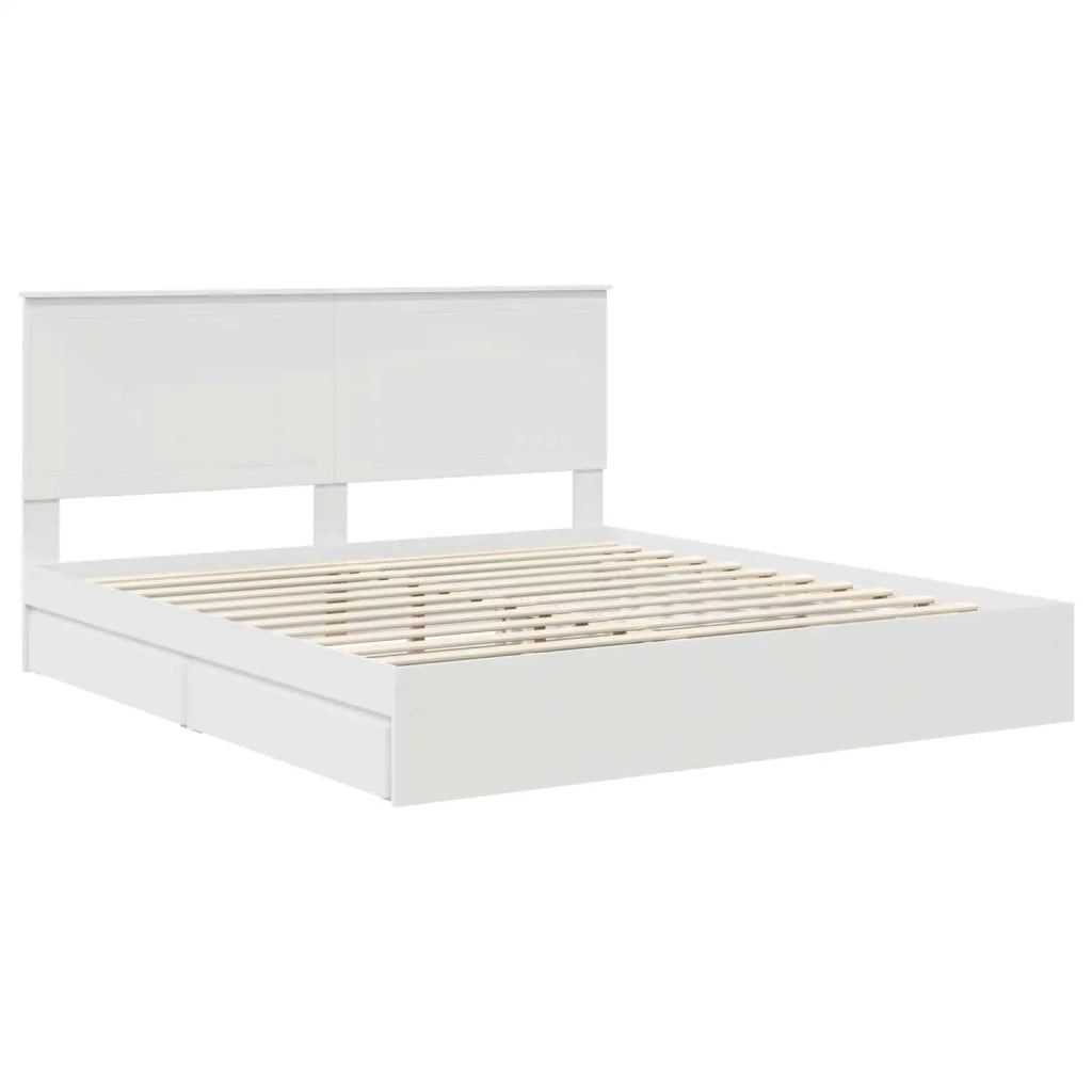 Letto con Contenitore Bianco 180 x 200 cm Legno multistrato