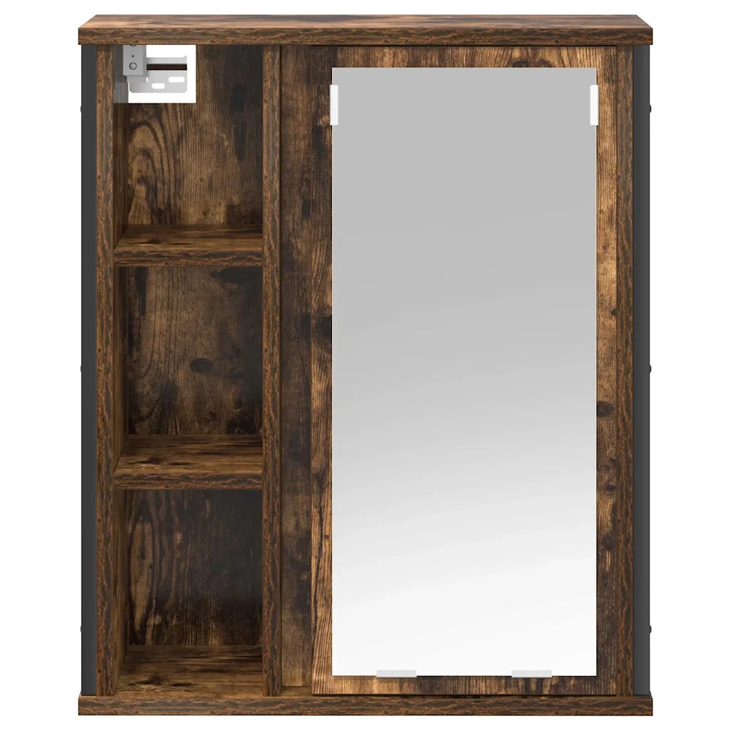 Pensile da Bagno con Specchio Rovere Fumo 50x21x60 cm 861904