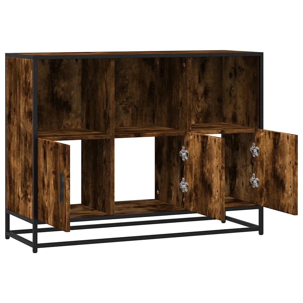 Credenza Rovere Fumo 100x35x76 cm in Legno Multistrato 849031