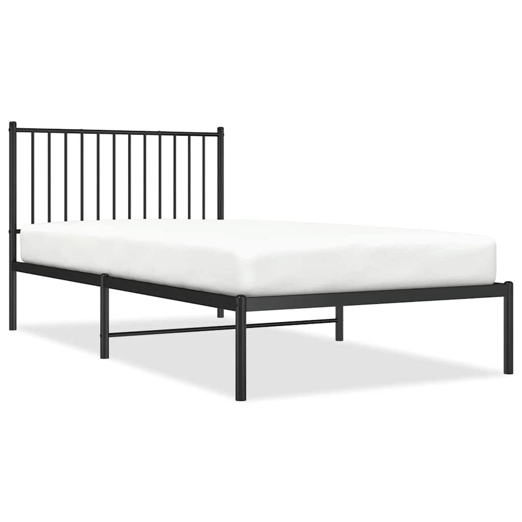 Giroletto con Testiera Metallo Nero 100x200 cmcod mxl 129682