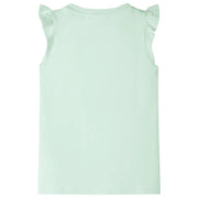 Maglietta da Bambina Maniche Volant Verde Tenue 128