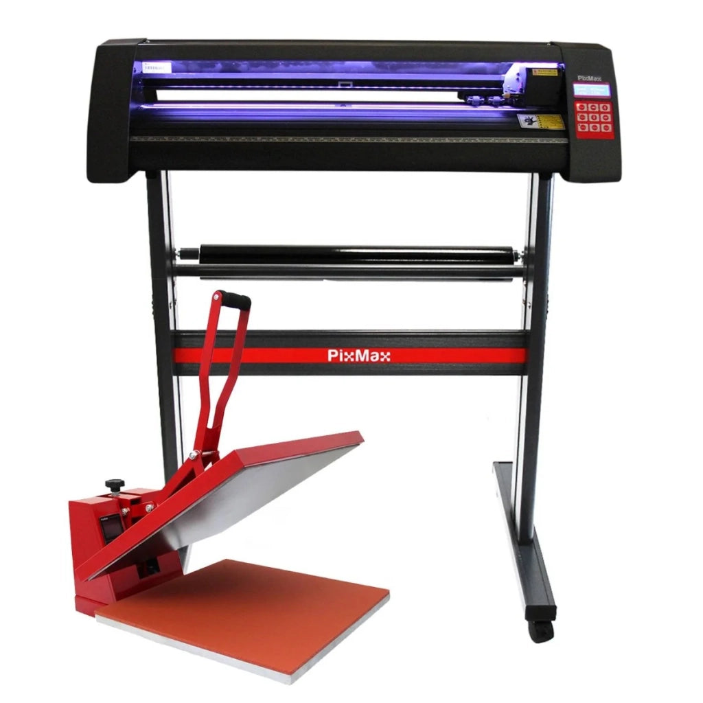 Plotter per Taglio Vinile Guida Laser Abbonamento 12 Mesi Software da Taglio - LED - 720mm & Termopressa per Sublimazione Pressa a Caldo - 50x50cm