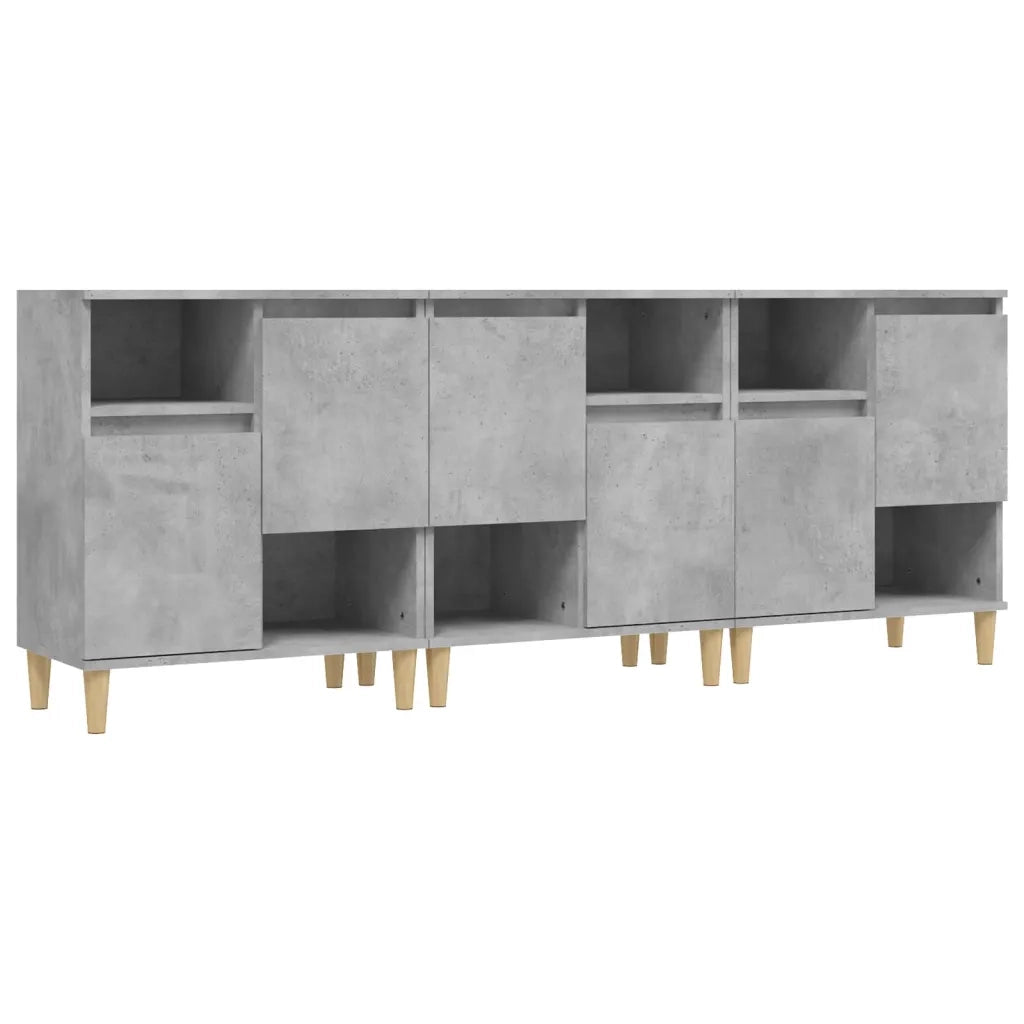vidaXL Credenze 3pz Grigio Cemento 60x35x70 cm in Legno Multistrato