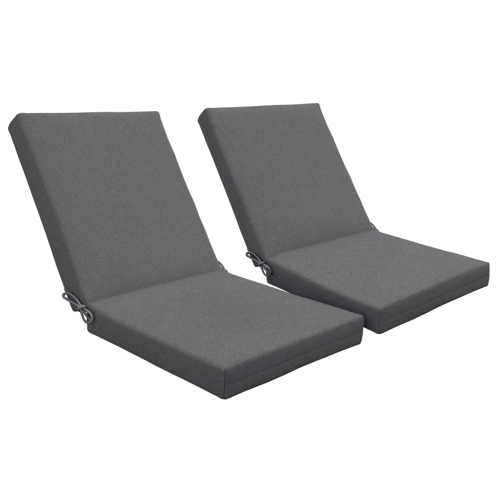 Cuscini per poltrona da giardino ¨C zephmum ¨C 2 pezzi, grigio scuro, 112x51 cm