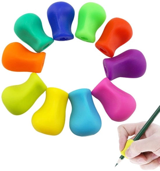 RHZXD 10 pezzi di supporto per matita, aiuto per la scrittura per bambini, correttore di posizione per matita e pennarelli
