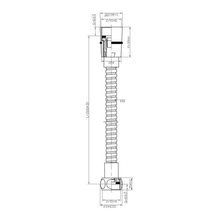 tubo doccia 1,5 m NF