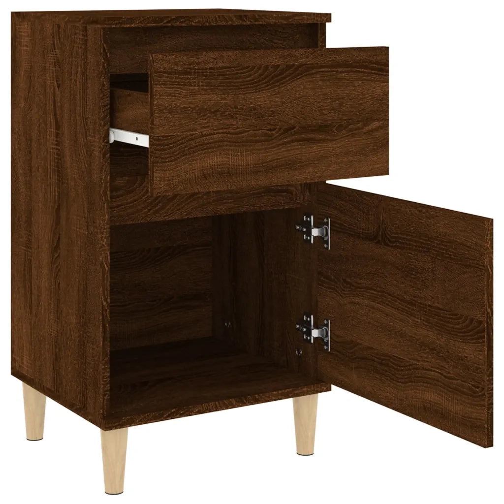 Set di 2 Comodini | Armadio da Notte | Mobiletto da notte Rovere Marrone 40x35x70 cm
