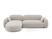 Cosmopolitan Design - Divano angolare modulare sinistro "Sydney" 4 posti in velluto beige chiaro 
