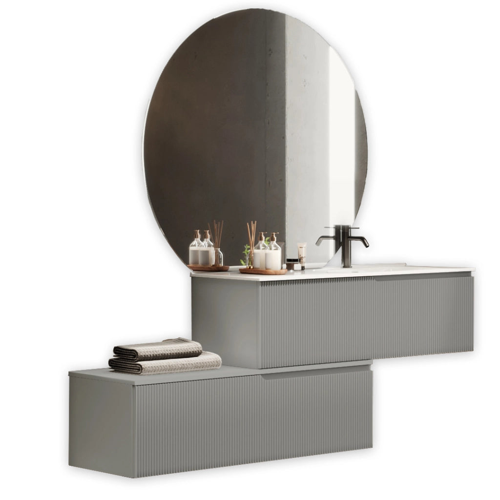 Composizione vasca DX 4 pezzi VENERE grigio opaco