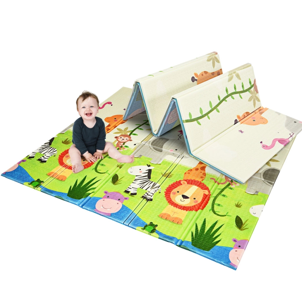 Tappetino da gioco ampio e impermeabile per bambini, Tappetino pieghevole e reversibile per gattonare-Tappetini da gioco