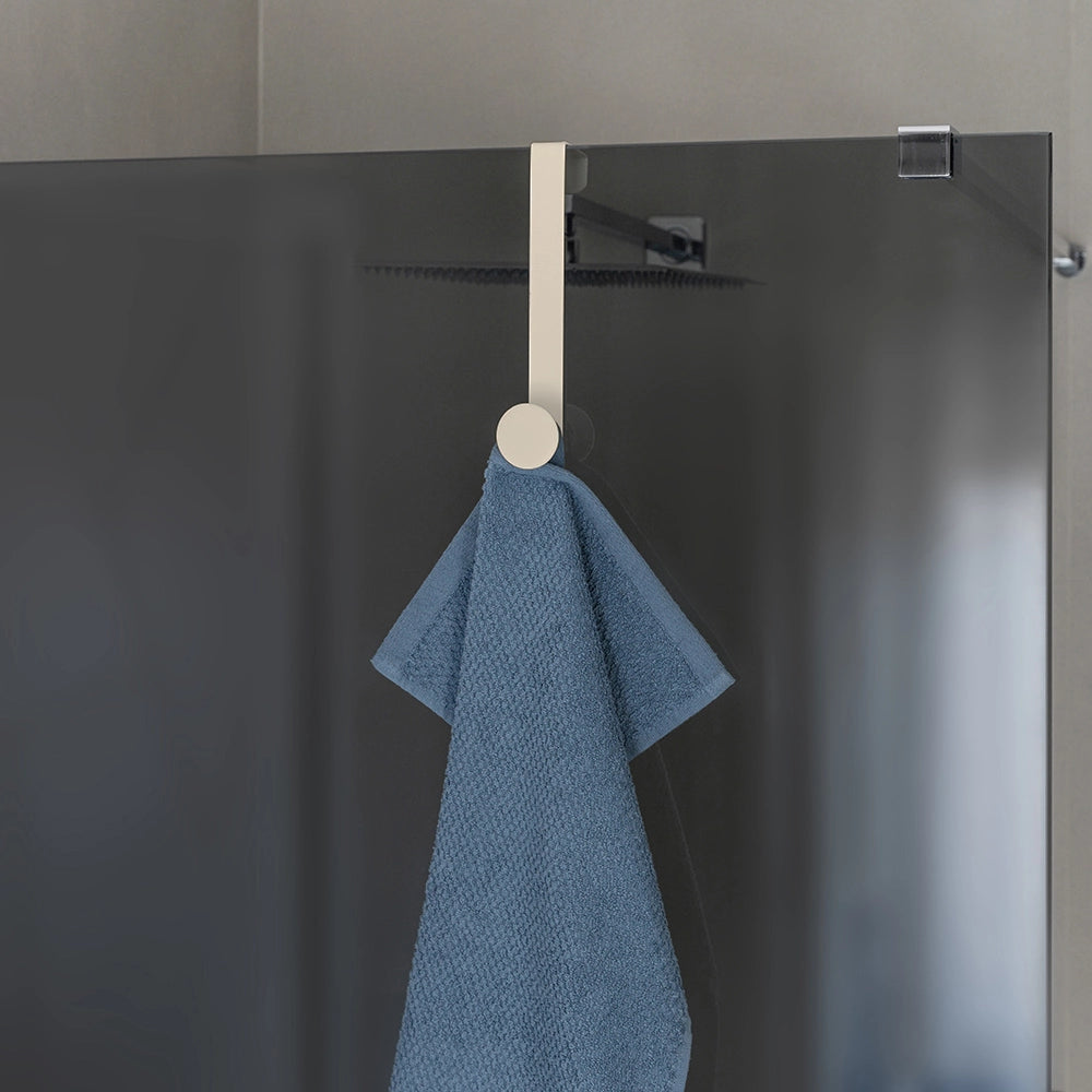 Gancio bagno singolo in acciaio e plastica beige tondo Fiore