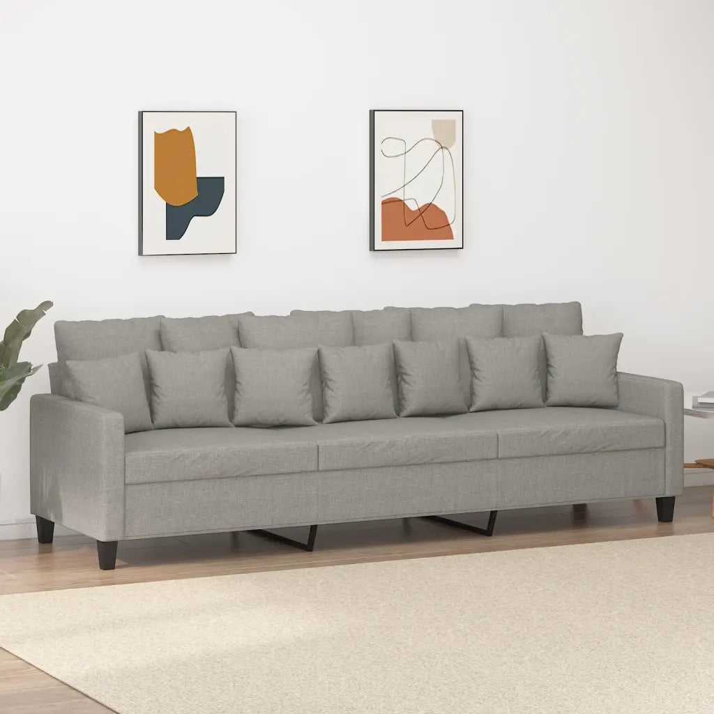 Divano a 3 Posti Grigio Chiaro 210 cm in Tessuto 348847