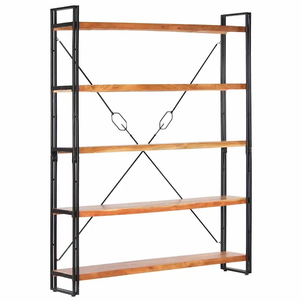 Libreria a 5 Ripiani 140x30x180 cm in Legno Massello di Acacia 286586