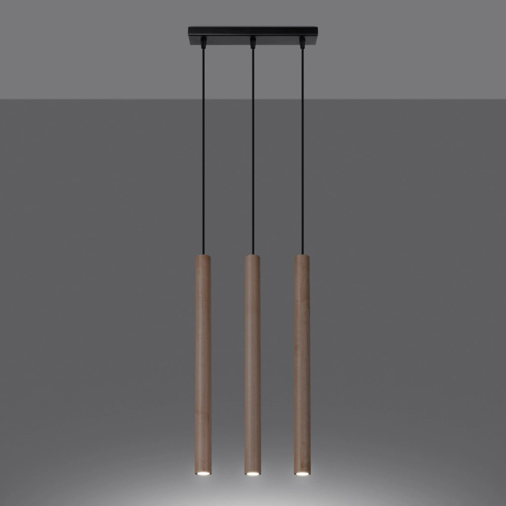 Lampada da soffitto in legno a 3 luci PASTELO Peach Puff, design moderno e minimalista