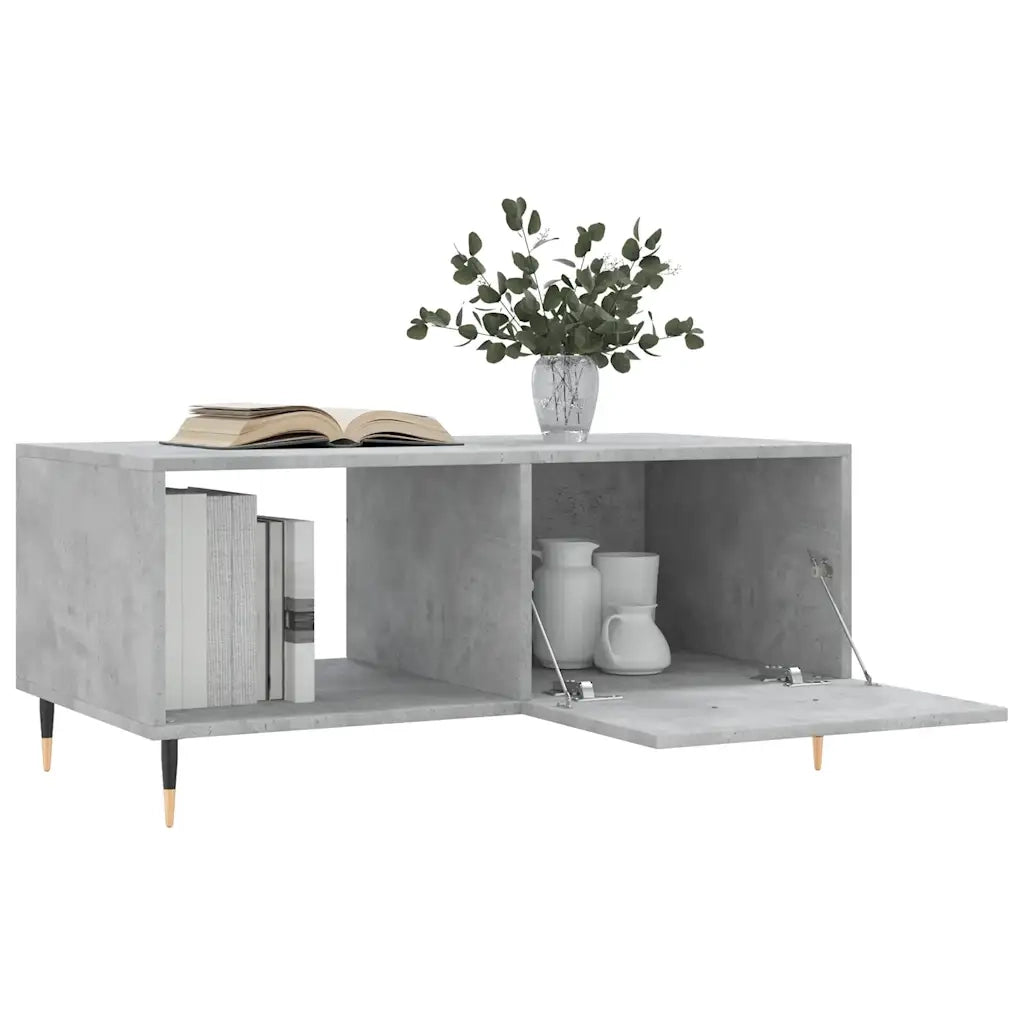Tavolino da Salotto Grigio Cemento 90x50x40cm Legno Multistrato 829192