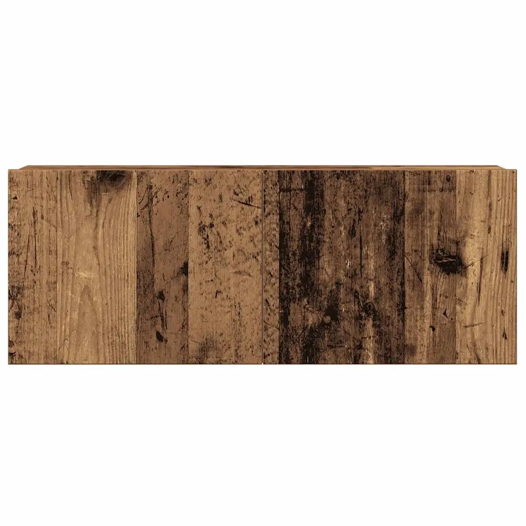 Set Mobile TV 4 pz Montato a Parete Legno Antico in Truciolato 3329155