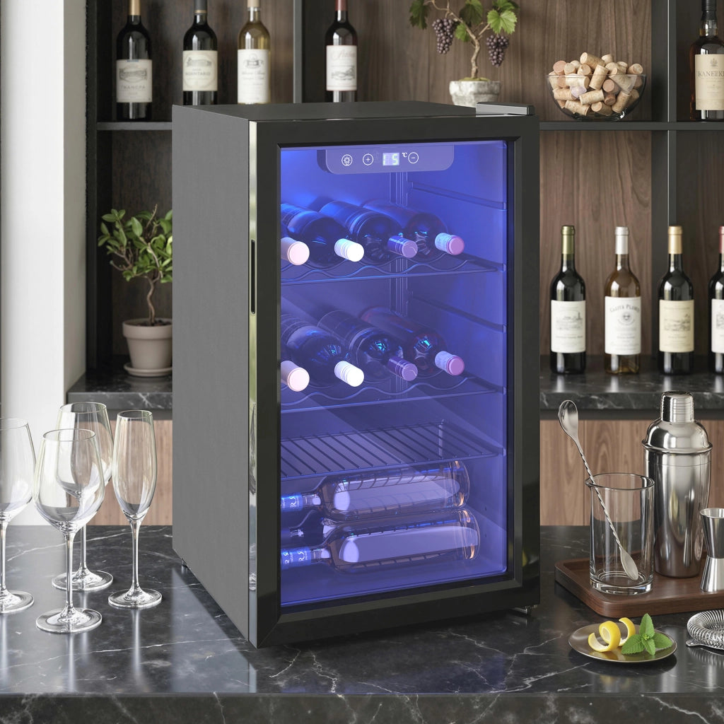 Cantinetta per Vini 24 Bottiglie ¨C zephmum ¨C 68 Litri, Nero, Vetro