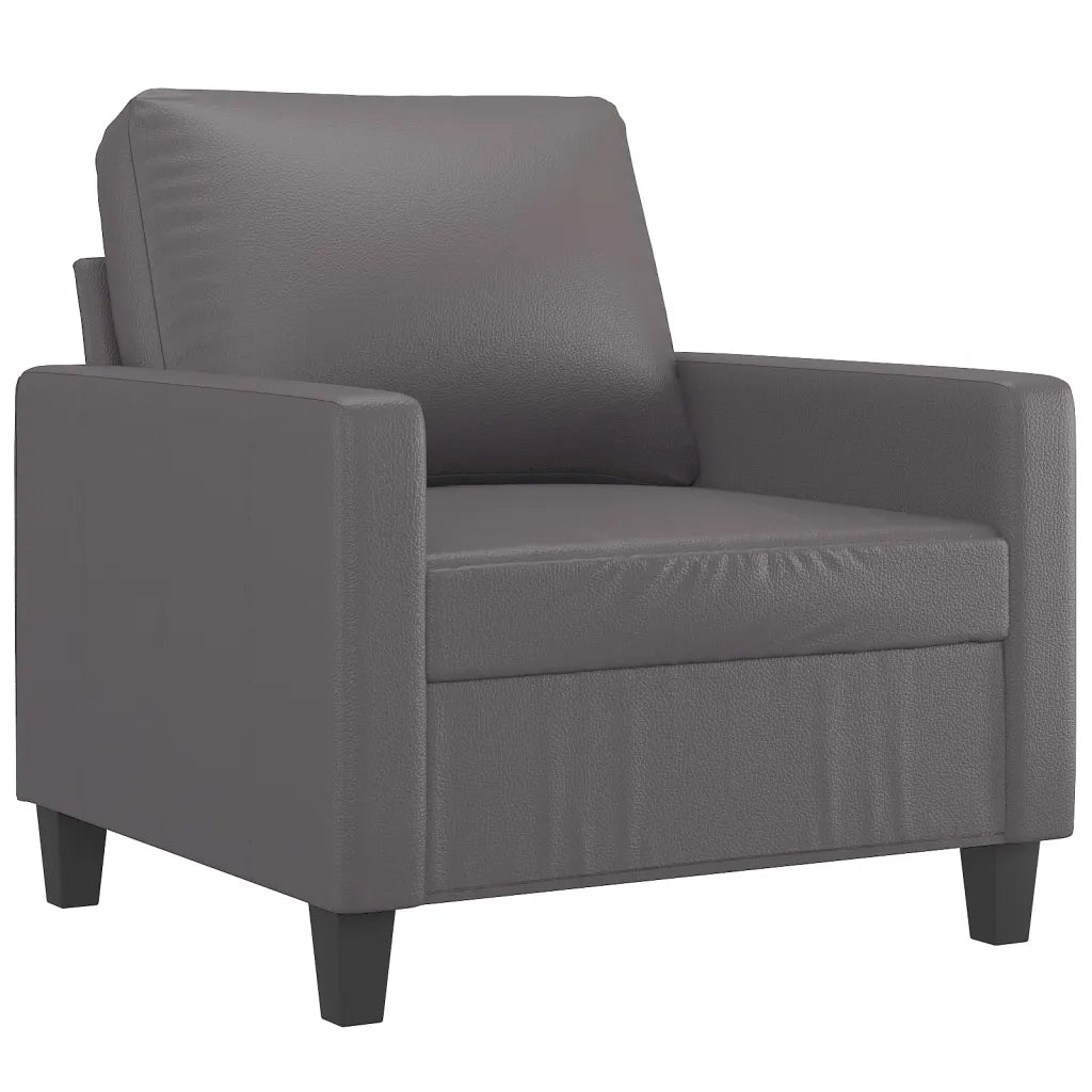 Set di Divani 3 pz con Cuscini Grigio in Similpellecod mxl 107597