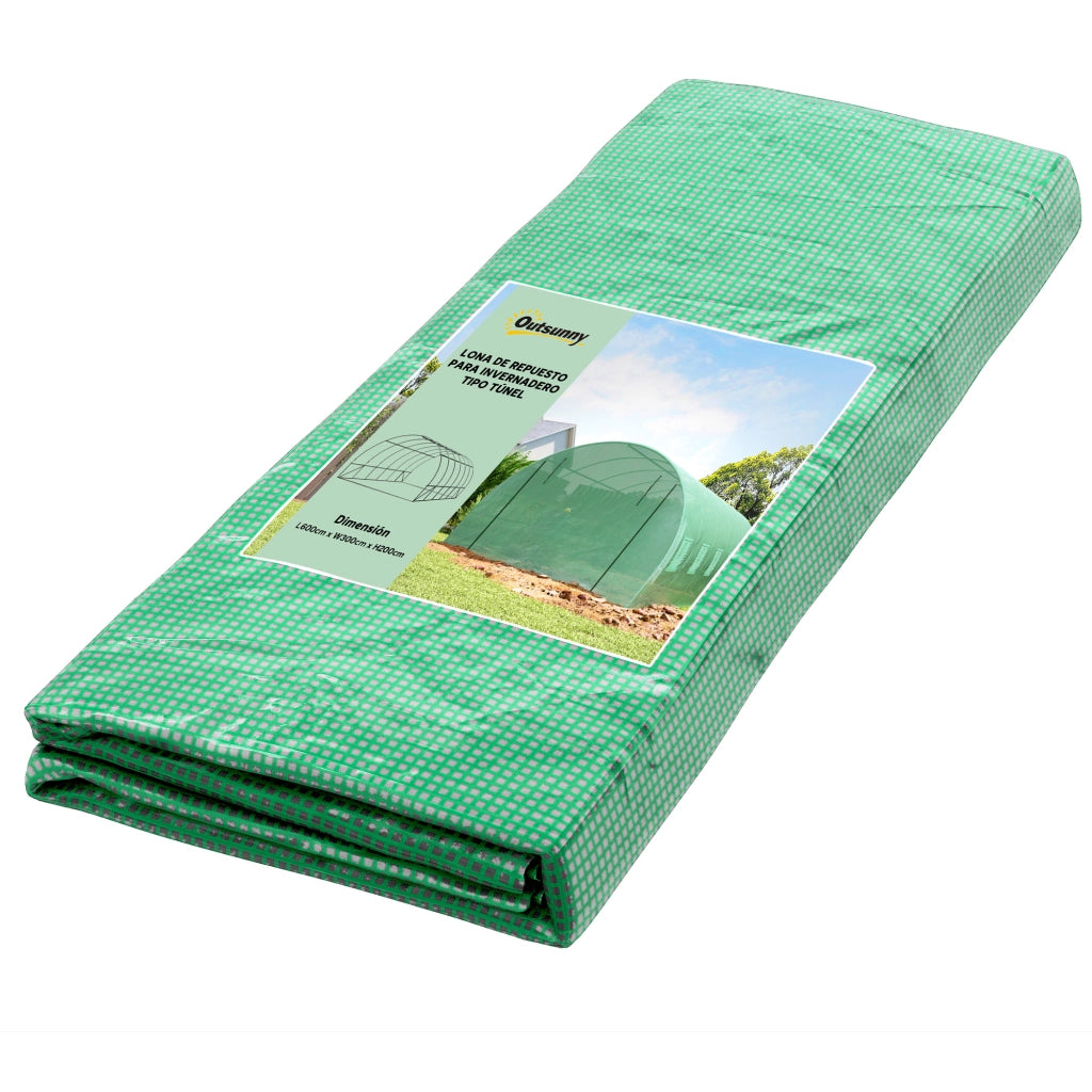 Copertura per Serra Tunnel 600x300x200cm ¨C zephmum ¨C Verde con 12 Finestre