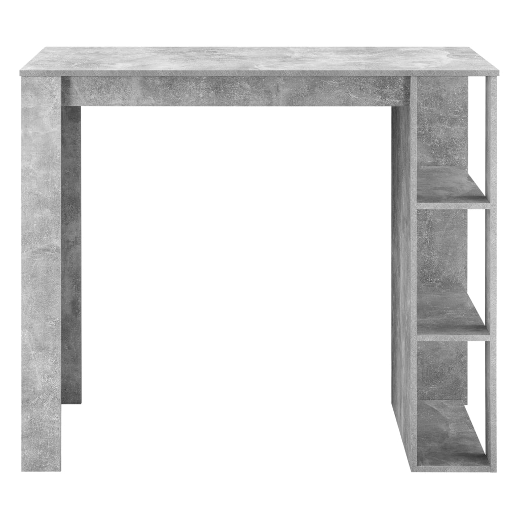 Tavolo da bar di design con superfici di appoggio tavolo da bistrot con 3 ripiani truciolare 110 x 50 x 103 cm effetto cemento 03_0006206