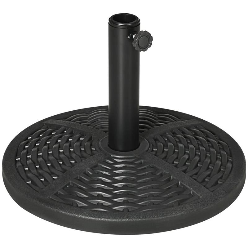BASE PER OMBRELLONE DA GIARDINO ROTONDA EFFETTO RATTAN Ø45CM PESO DA 9.5KG NERO