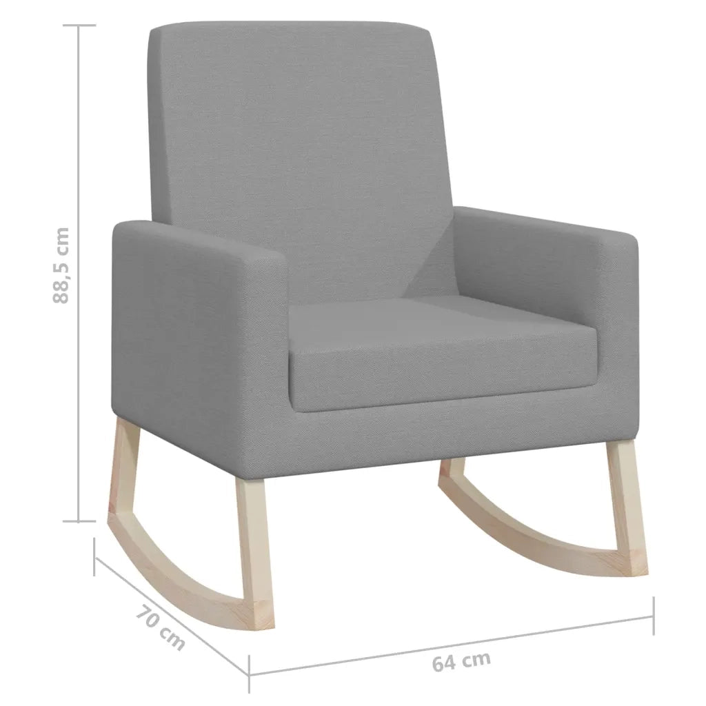 Sedia a Dondolo Grigio Chiaro in Tessuto cod mxl 38260