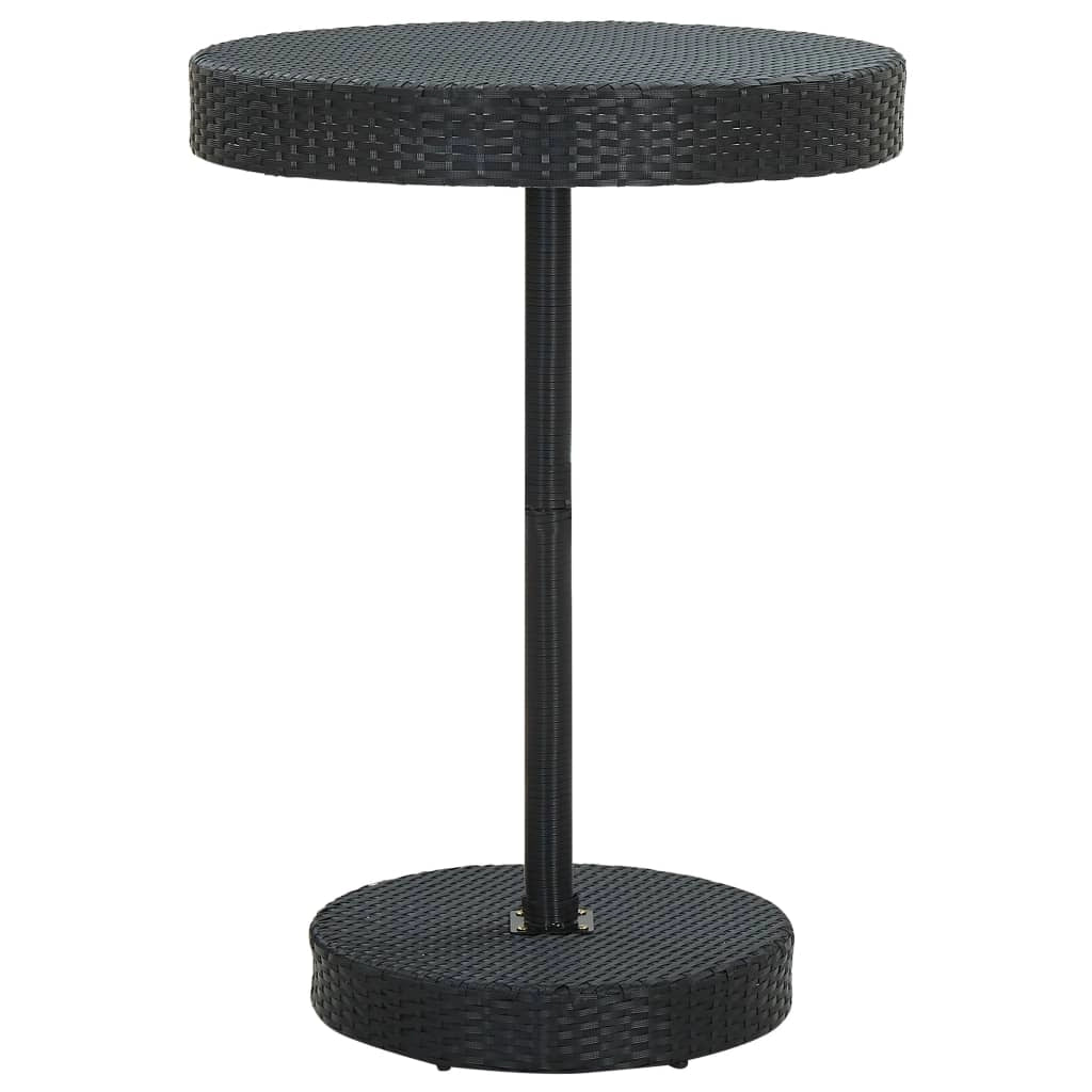 Set da bar da giardino 5 pezzi e cuscini in resina intrecciata nera 02_0013405