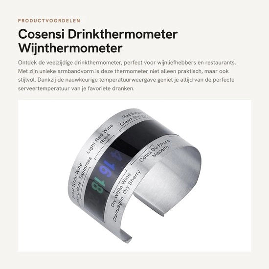 Termometro per Vino Armband - Misuratore di Temperatura per Vino - Applicazione Ideale per Ristoranti - Design Comportabile - Termometro per Vino 

Modello: 
Specifica: 
Codice Prodotto: