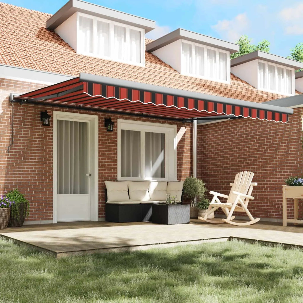 Tenda Retrattile Arancione e Nero 400 × 300 cm Tela e Alluminio