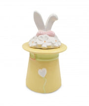 Scatola Dolci Decorativa Pasqua Cappello Coniglio in Ceramica 21 cm
