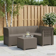 Divano da giardino 4 posti aspetto rattan PP Grigio Chiaro 3443997