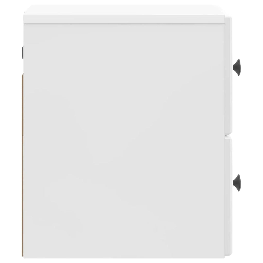 Mobiletto da notte a muro 2 pcs Bianco Lucido 34,5 x 33 x 40 cm